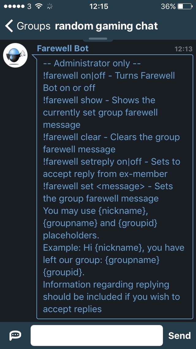 Farewell Bot