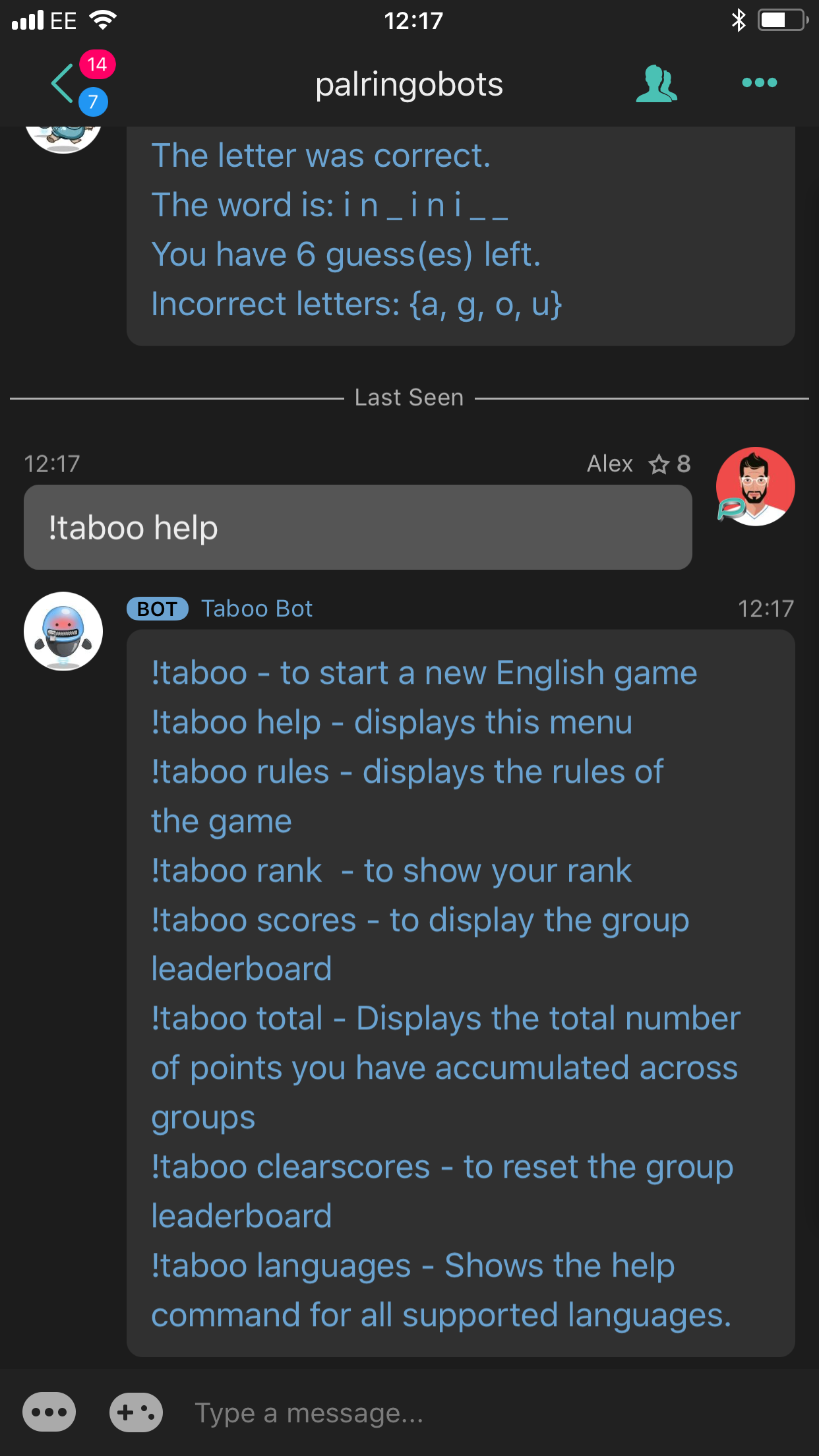 Palringo Group Messaging: Taboo